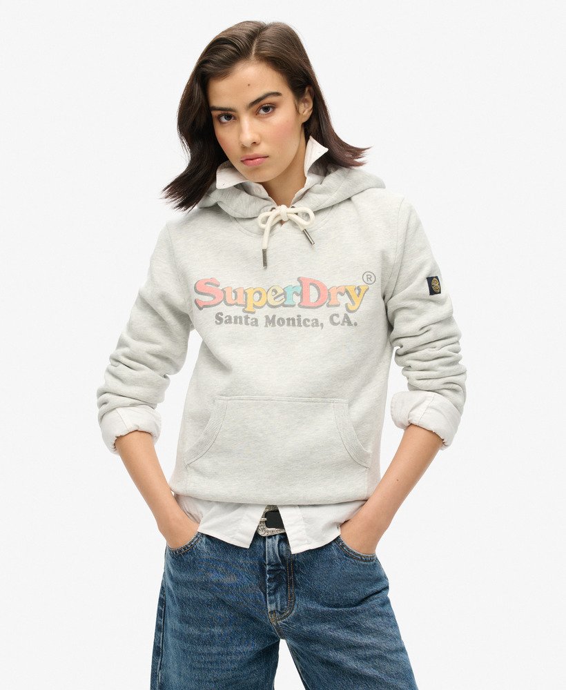 moletom com capuz rainbow logo na cor cinza mesclado glacier