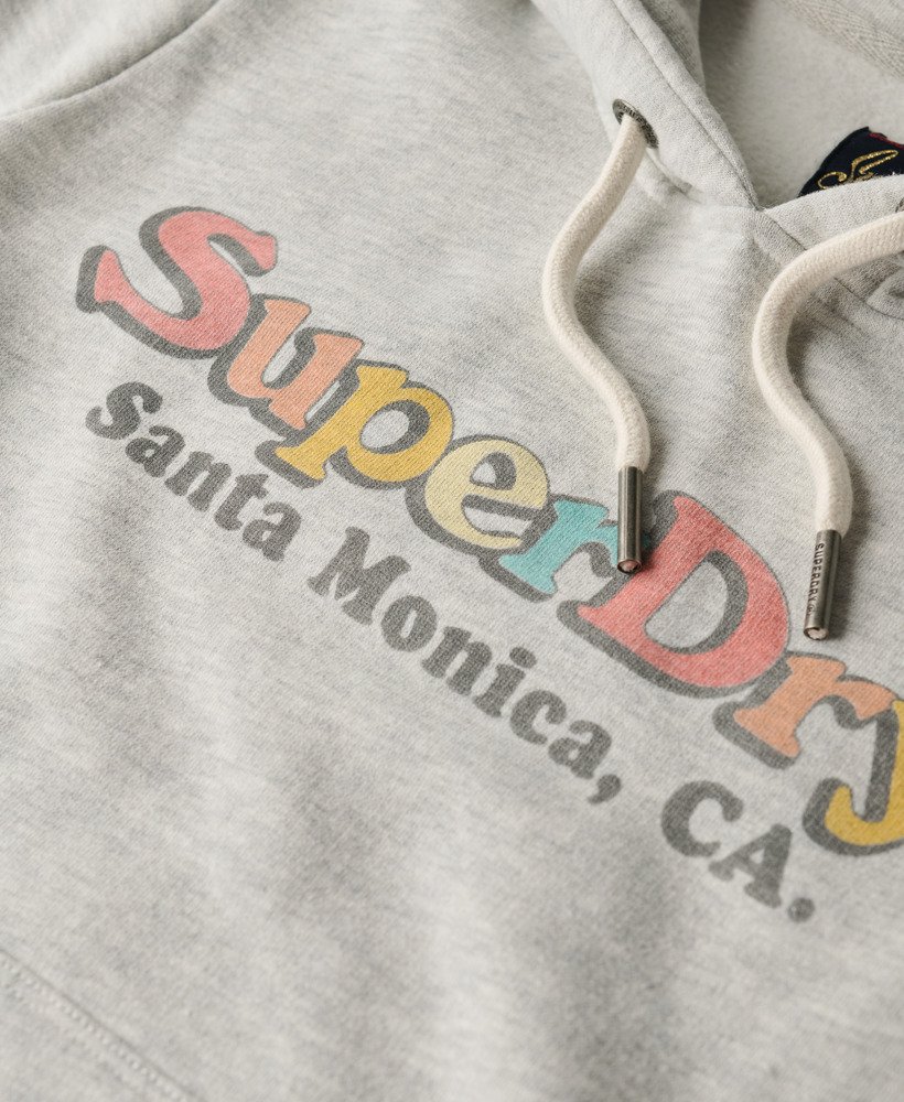 moletom com capuz rainbow logo na cor cinza mesclado glacier