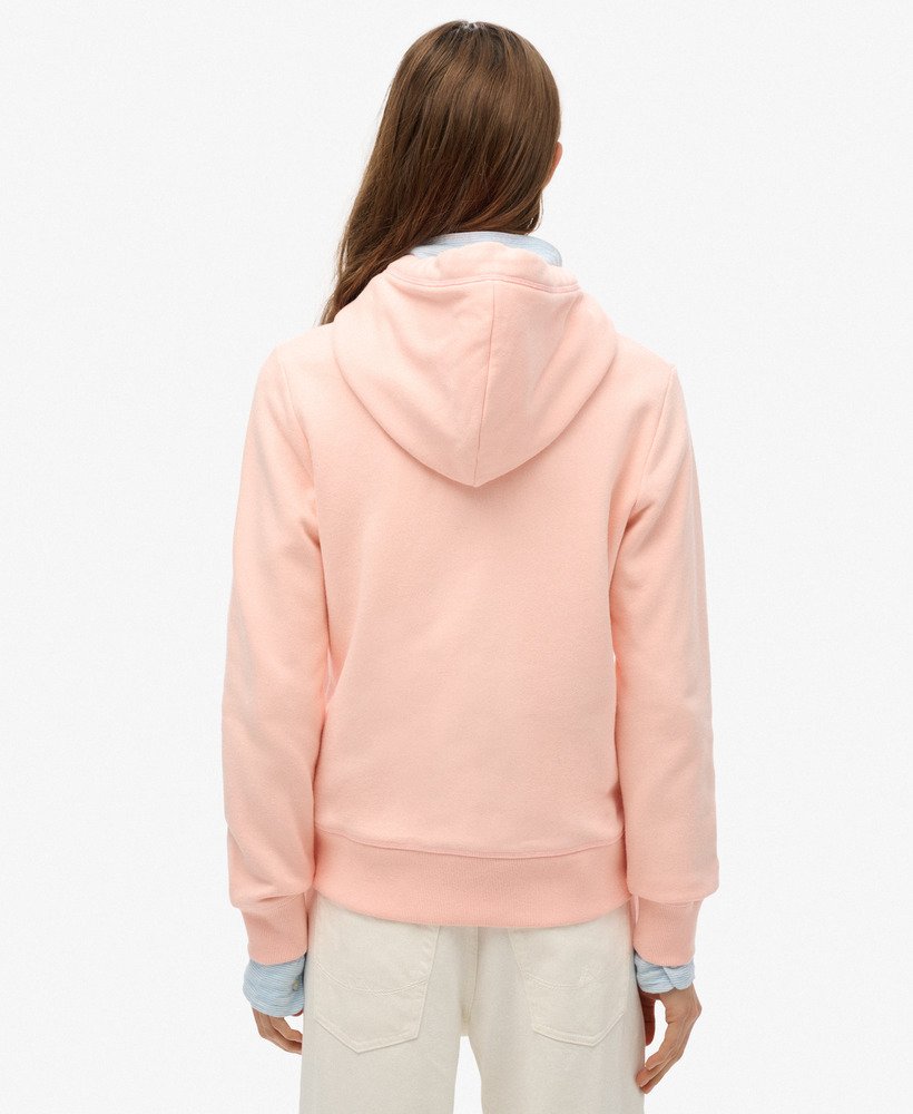 moletom com zíper e logo essencial na cor rosa claro