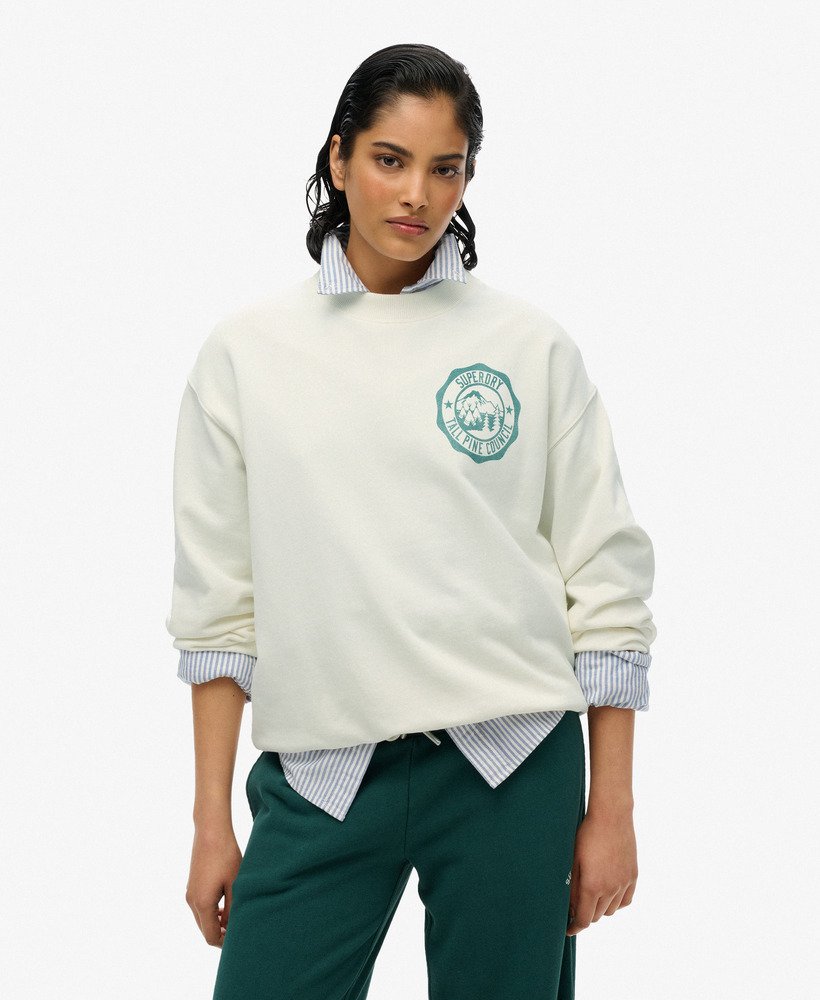 moletom lo-fi outdoor mono loose crew na cor creme