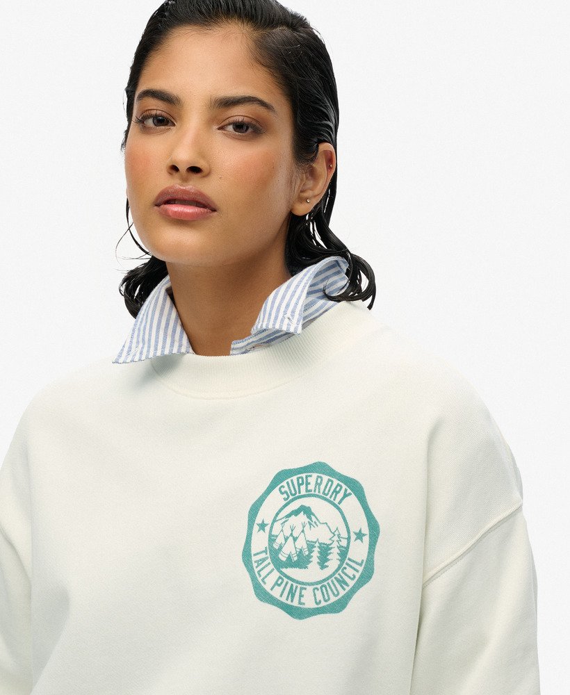 moletom lo-fi outdoor mono loose crew na cor creme