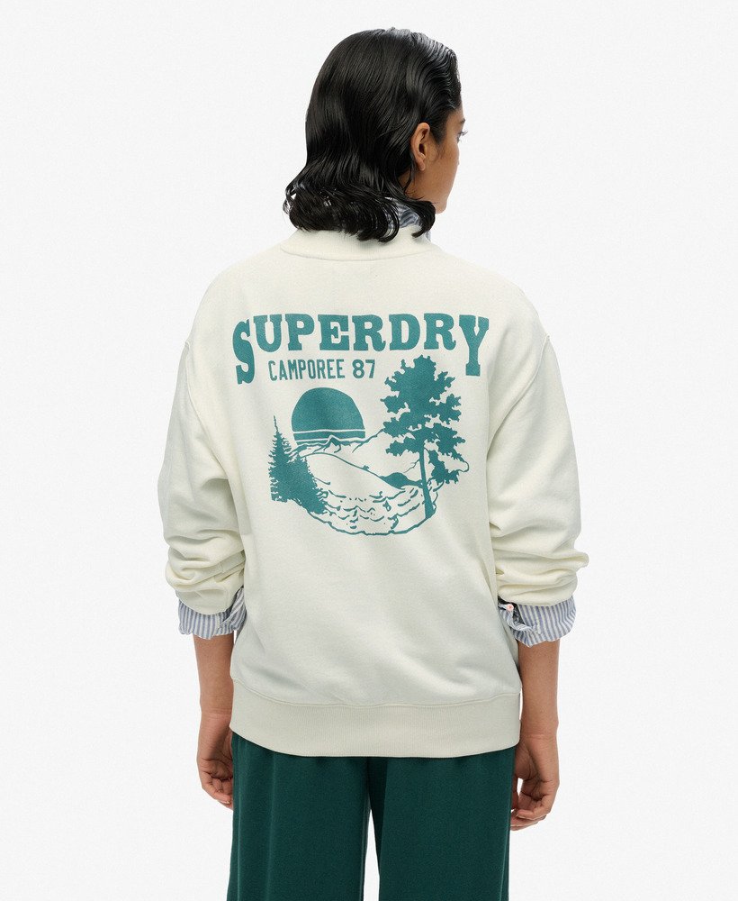 moletom lo-fi outdoor mono loose crew na cor creme