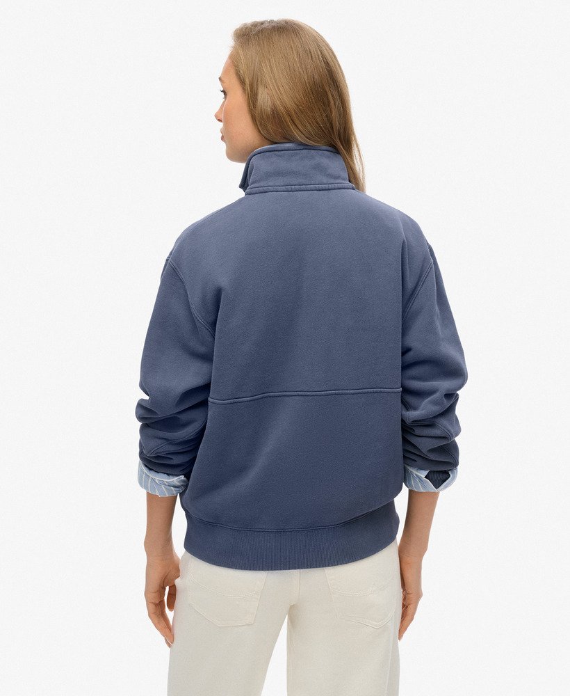 moletom essential logo oversized com meio zíper na cor lauren navy