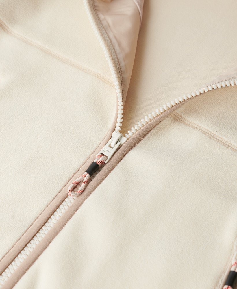 casaco polar active full zip na cor branca arroz
