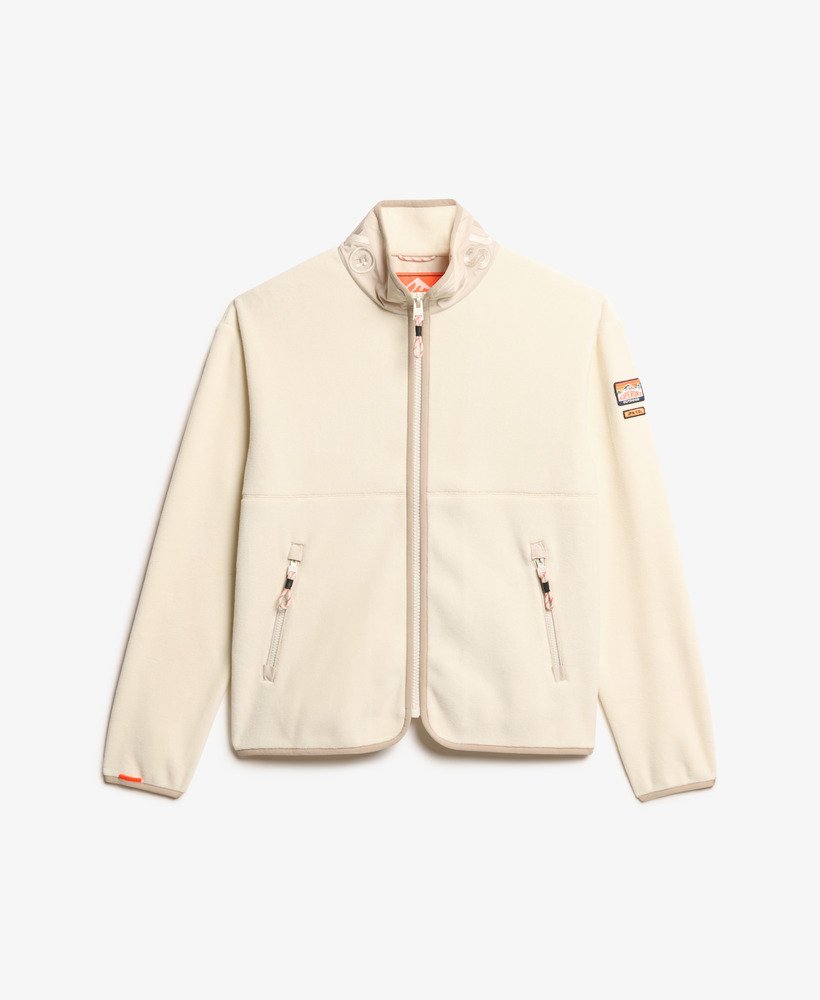 casaco polar active full zip na cor branca arroz