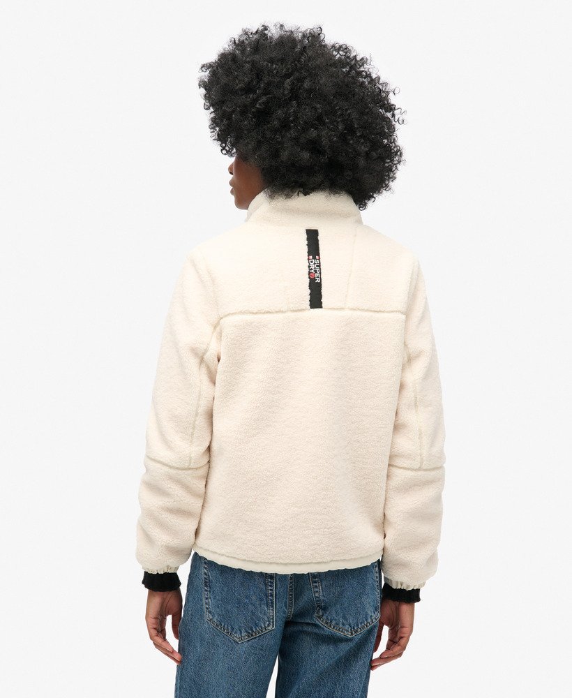 jaqueta borg sem capuz na cor off white