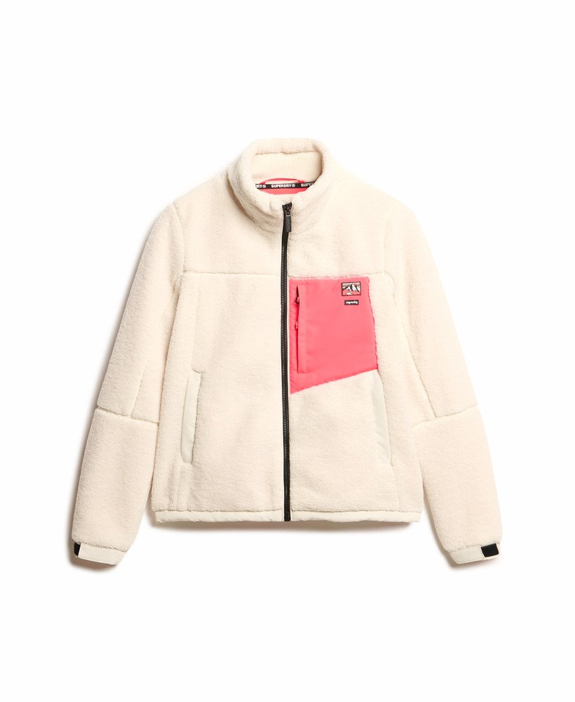jaqueta borg sem capuz na cor off white