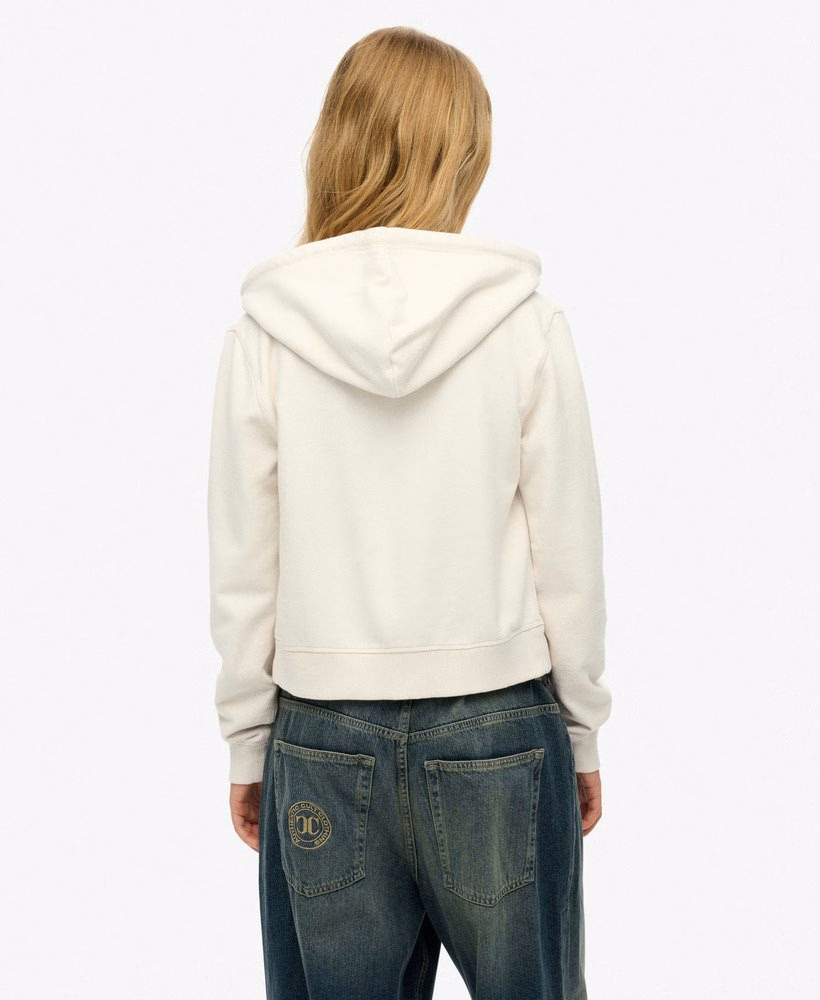 Moletom com zíper cropped e modelagem relaxada da Athletic Essentials