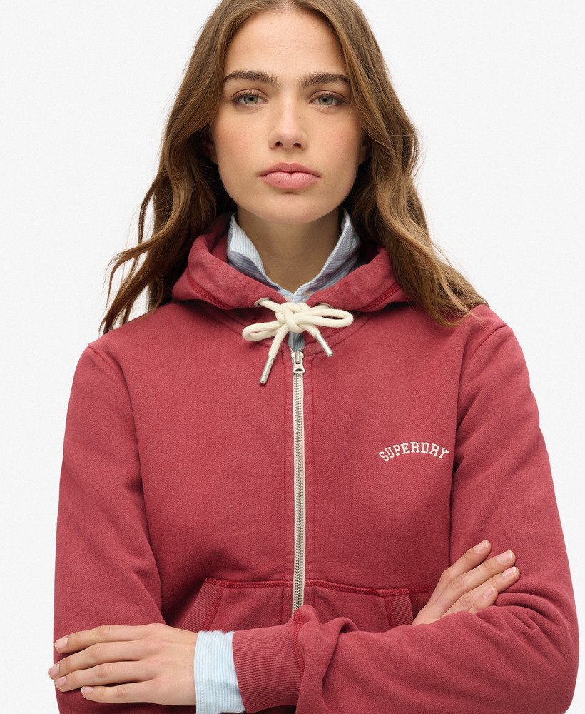 moletom cropped com zíper e logo essencial na cor vermelho bordô