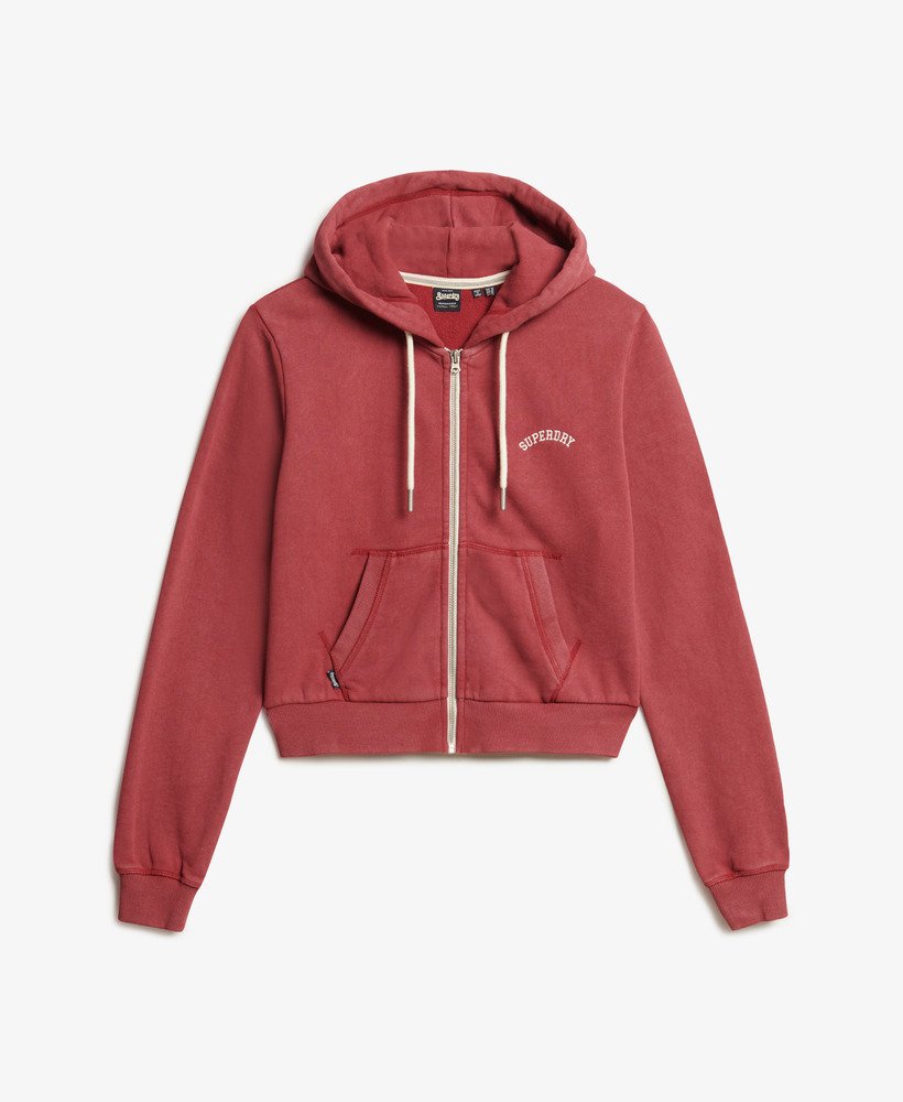 moletom cropped com zíper e logo essencial na cor vermelho bordô