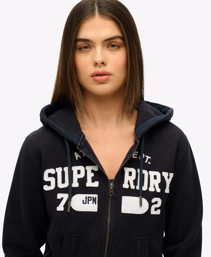 Moletom com zíper cropped e modelagem relaxada da Athletic Essentials