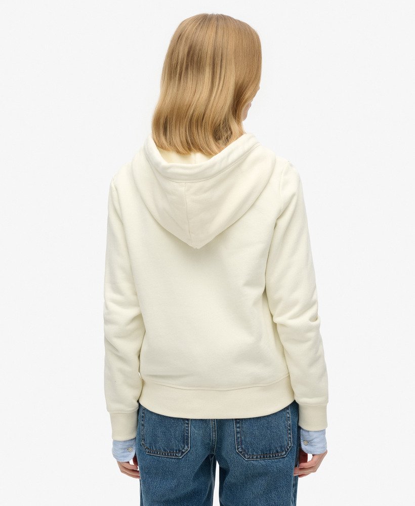moletom com zíper e logo essencial na cor off white