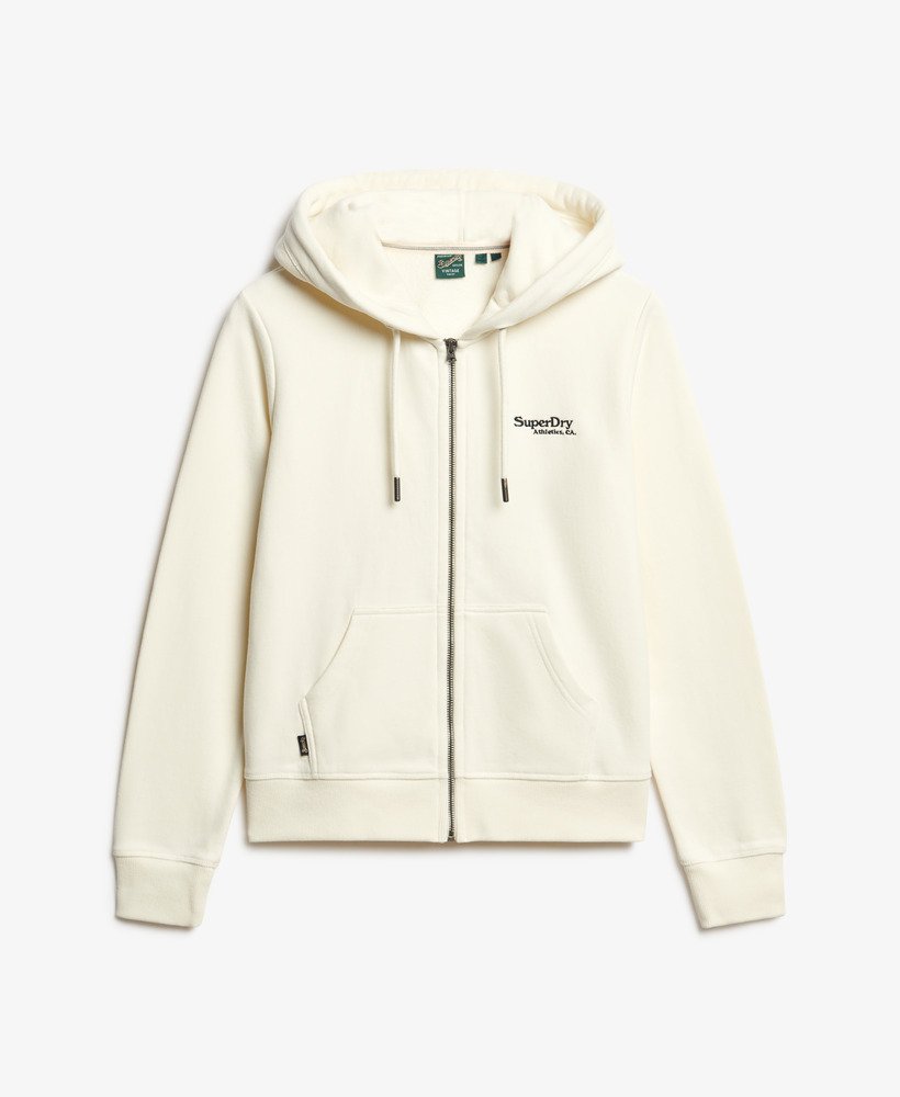 moletom com zíper e logo essencial na cor off white