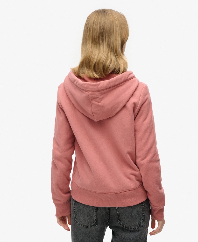 moletom com zíper e logo essencial na cor rosa acinzentado