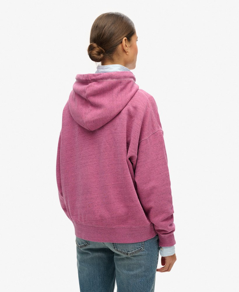 moletom com zíper e logo essential tingido em rosa choque