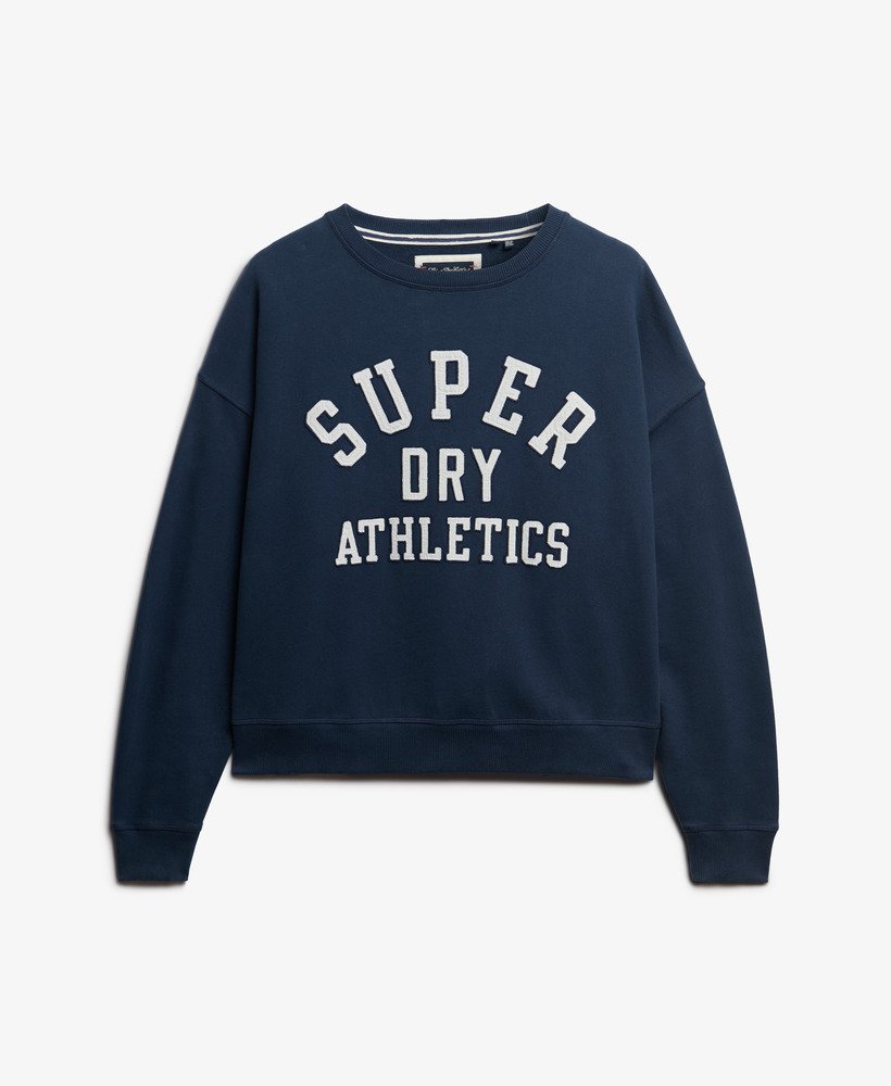 moletom athletic essentials relaxed applique na cor azul marinho mais intenso.