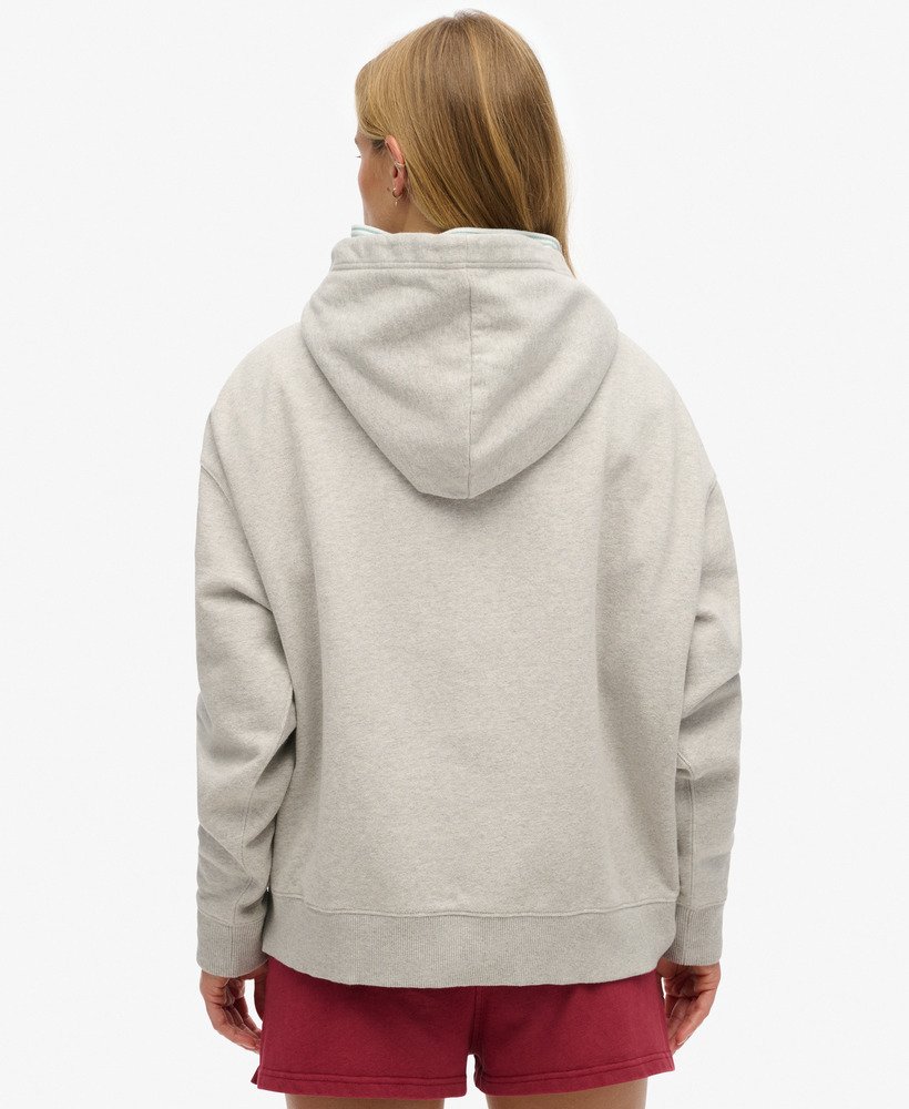 moletom com capuz athletic essentials relaxed na cor glacier grey mescl
