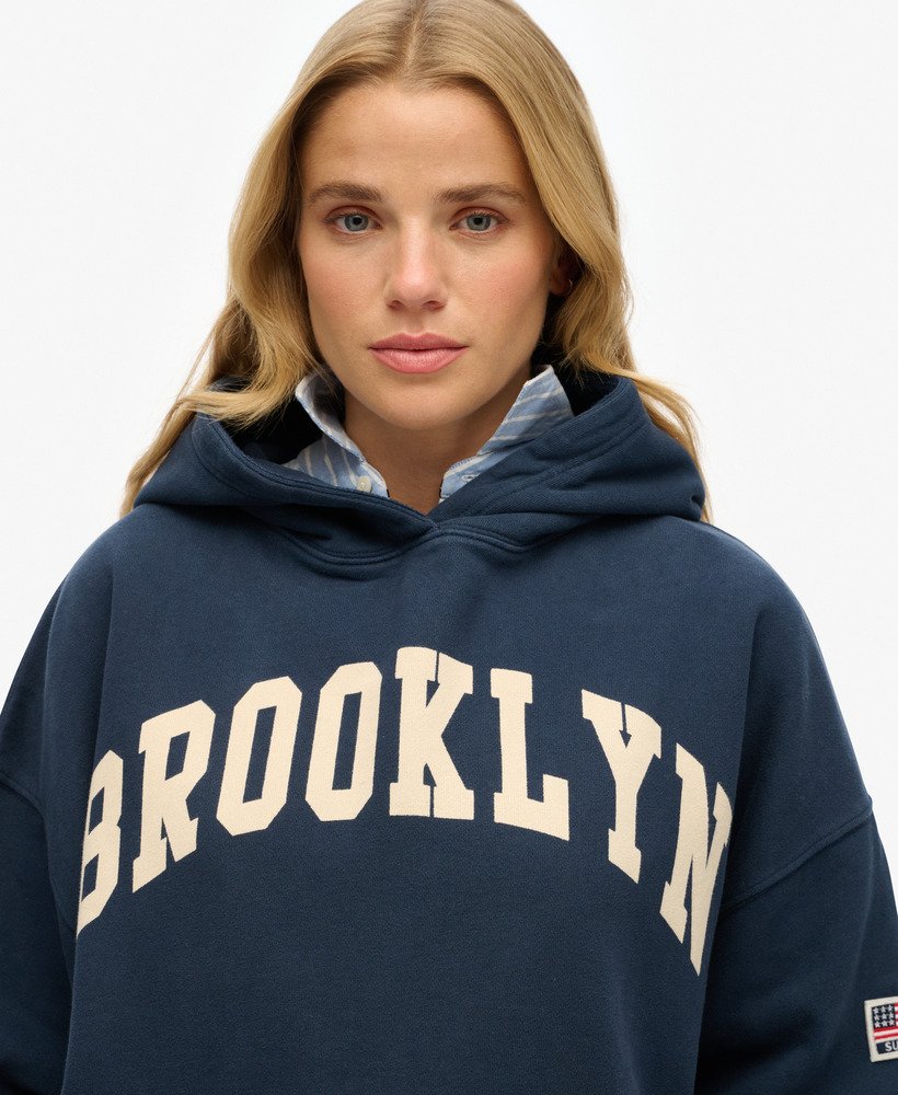moletom com capuz athletic essentials relaxed na cor azul marinho mais intenso