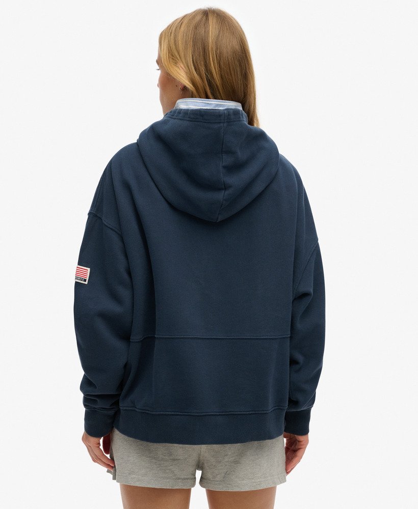 moletom com capuz athletic essentials relaxed na cor azul marinho mais intenso