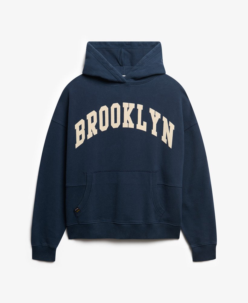 moletom com capuz athletic essentials relaxed na cor azul marinho mais intenso