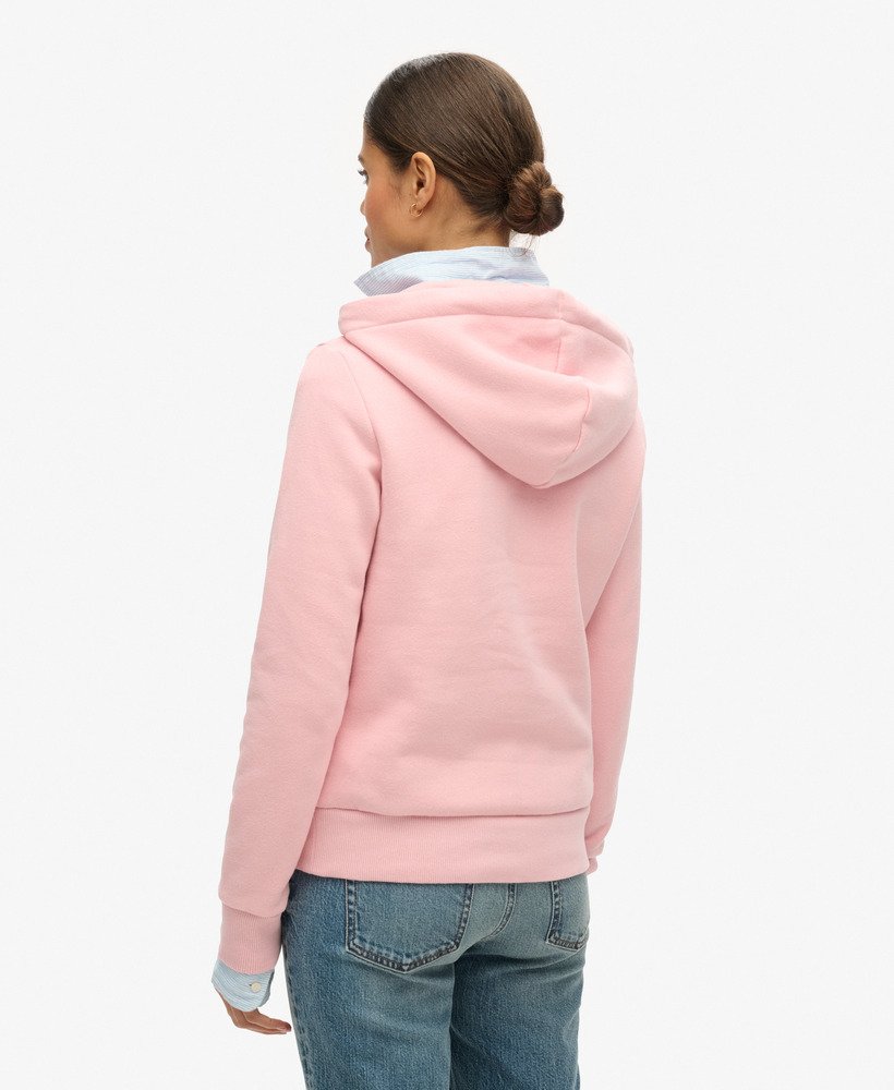 moletom com capuz vintage logo pop na cor coral blush