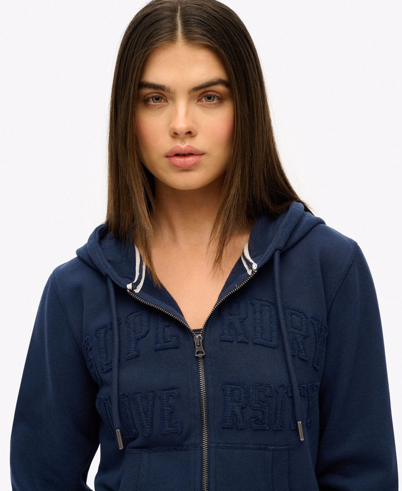 Moletom cropped com zíper Athletic Essentials em tons neutros