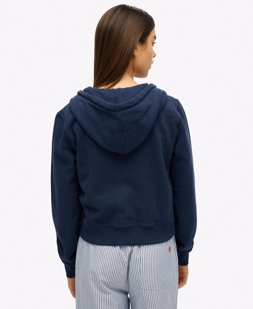 Moletom cropped com zíper Athletic Essentials em tons neutros