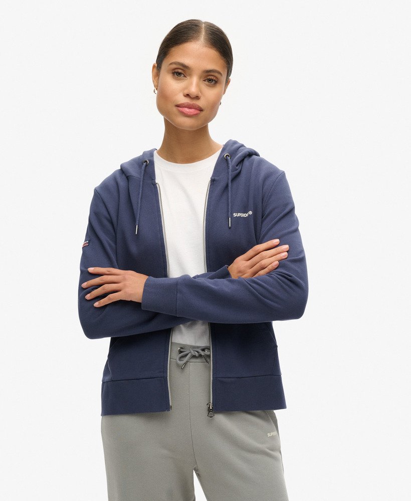 moletom com zíper liso na cor lauren navy