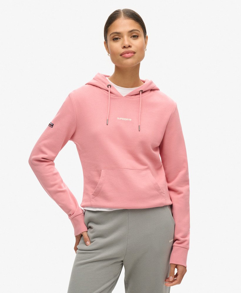 moletom liso com capuz na cor rosa-fumaça
