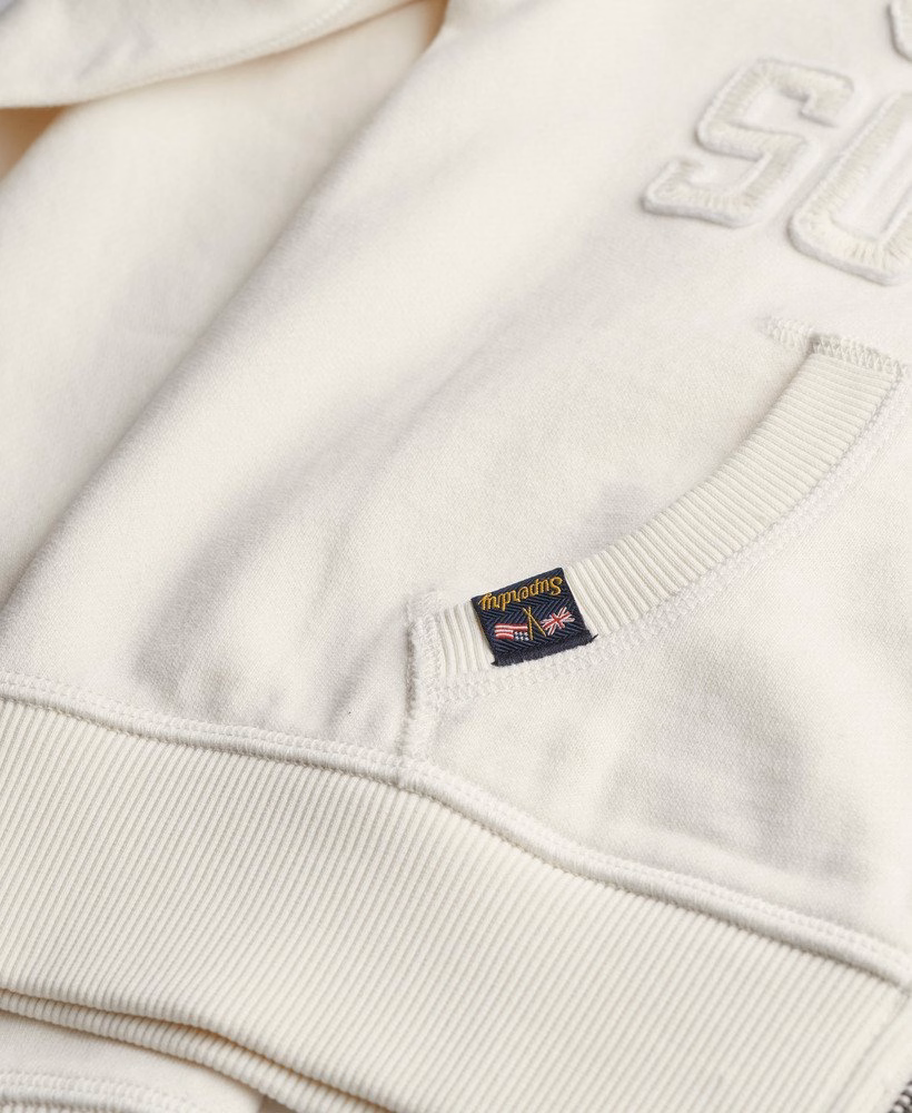 Moletom cropped com zíper Athletic Essentials em tons neutros