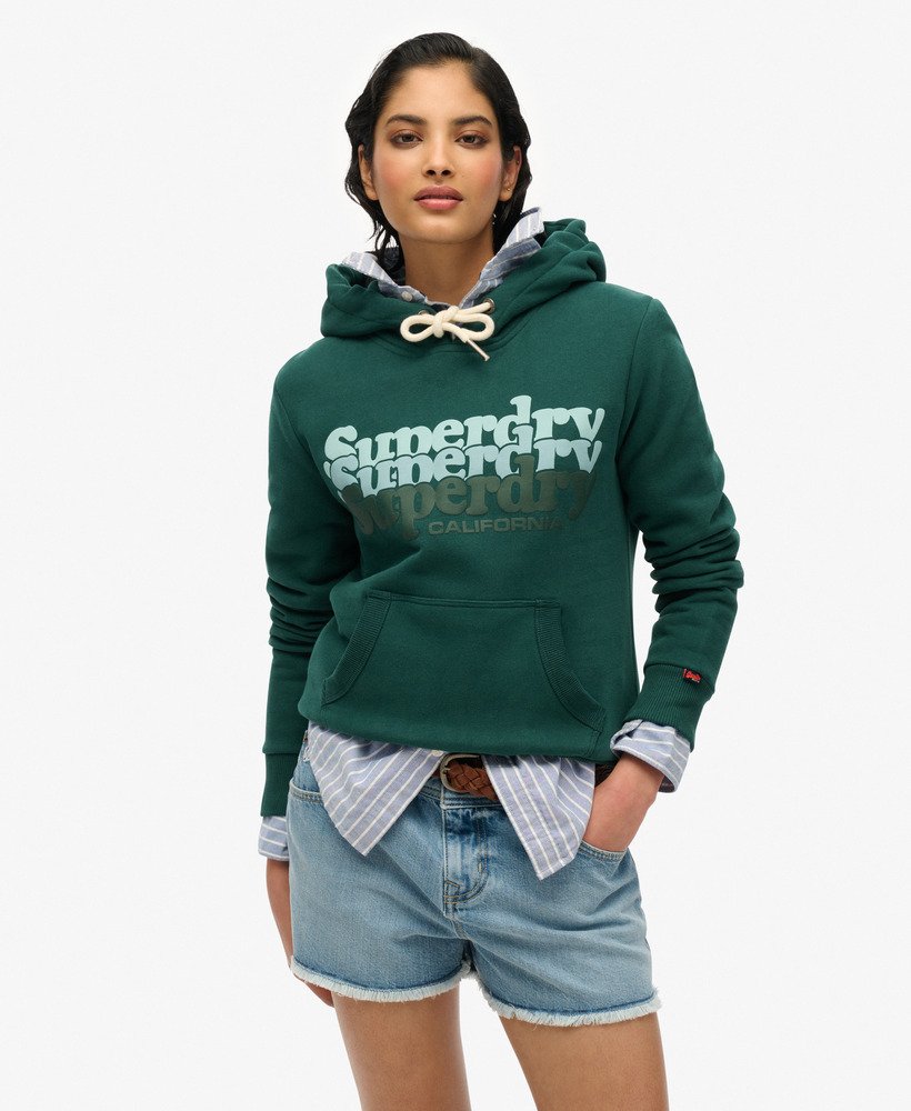moletom com capuz stacked na cor verde pinho escuro