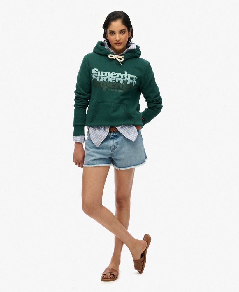 moletom com capuz stacked na cor verde pinho escuro
