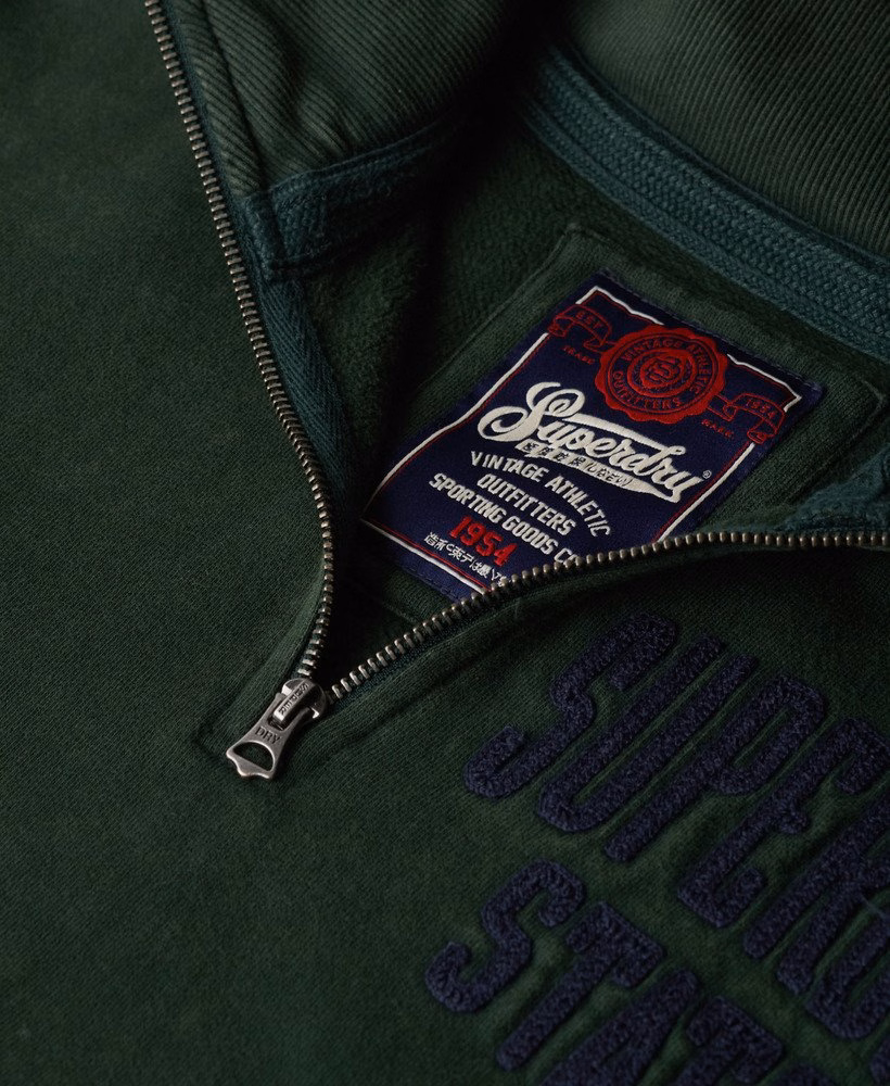 Suéter Henley vintage esportivo oversized com zíper