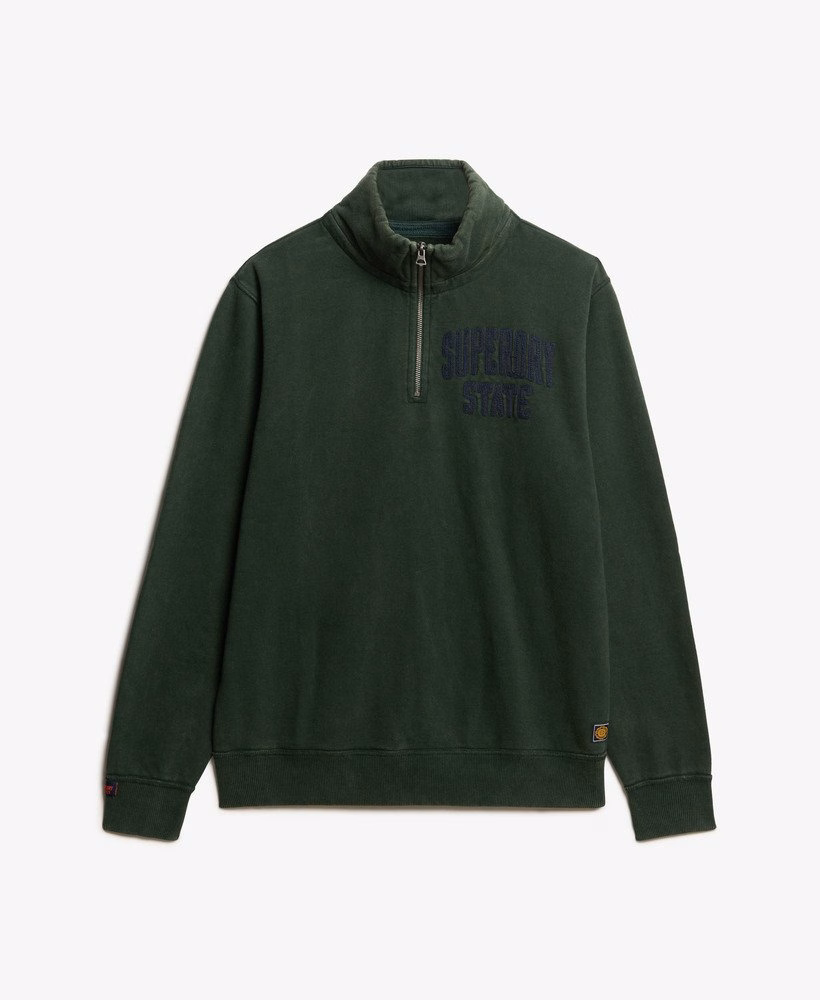 Suéter Henley vintage esportivo oversized com zíper