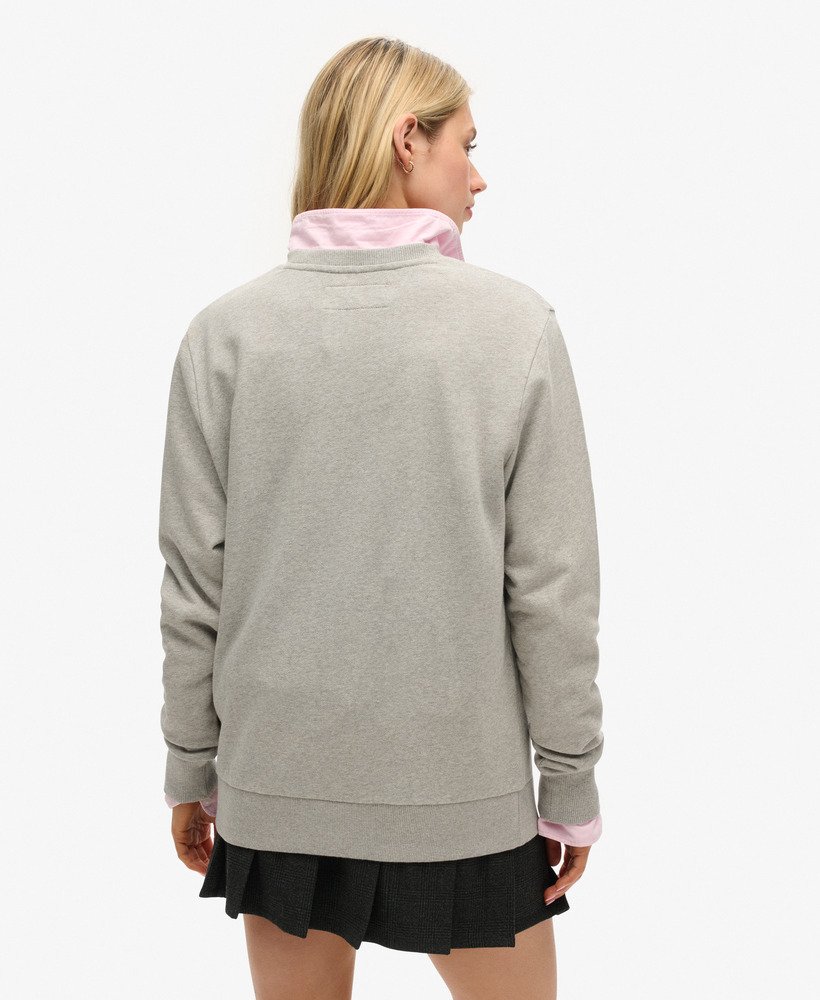 moletom esportivo oversized com estampa na cor cinza mescla.