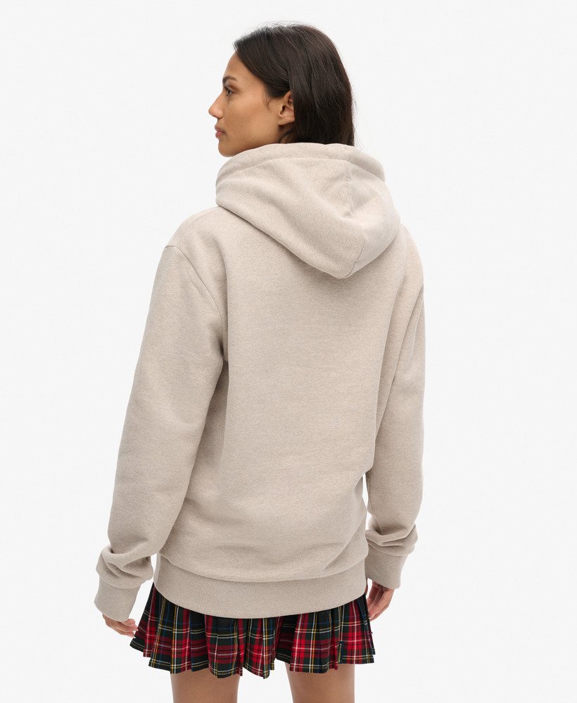 moletom oversized com capuz estampado para atividades ao ar livre na cor bege mesclado lavin.