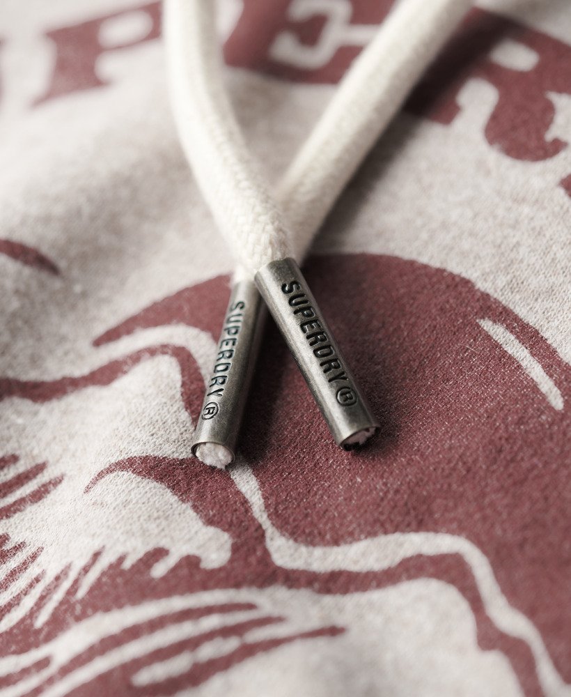 moletom oversized com capuz estampado para atividades ao ar livre na cor bege mesclado lavin.