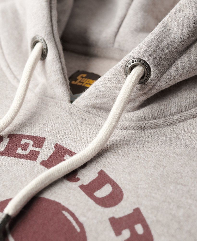 moletom oversized com capuz estampado para atividades ao ar livre na cor bege mesclado lavin.