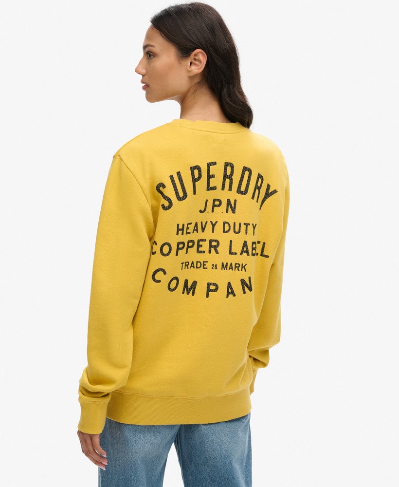 moletom oversized copper label graphic crew na cor amarelo pigmentado