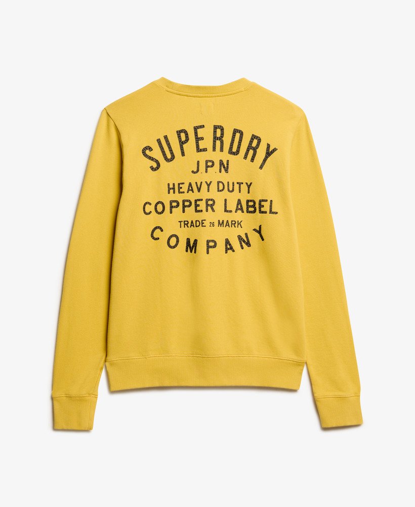 moletom oversized copper label graphic crew na cor amarelo pigmentado