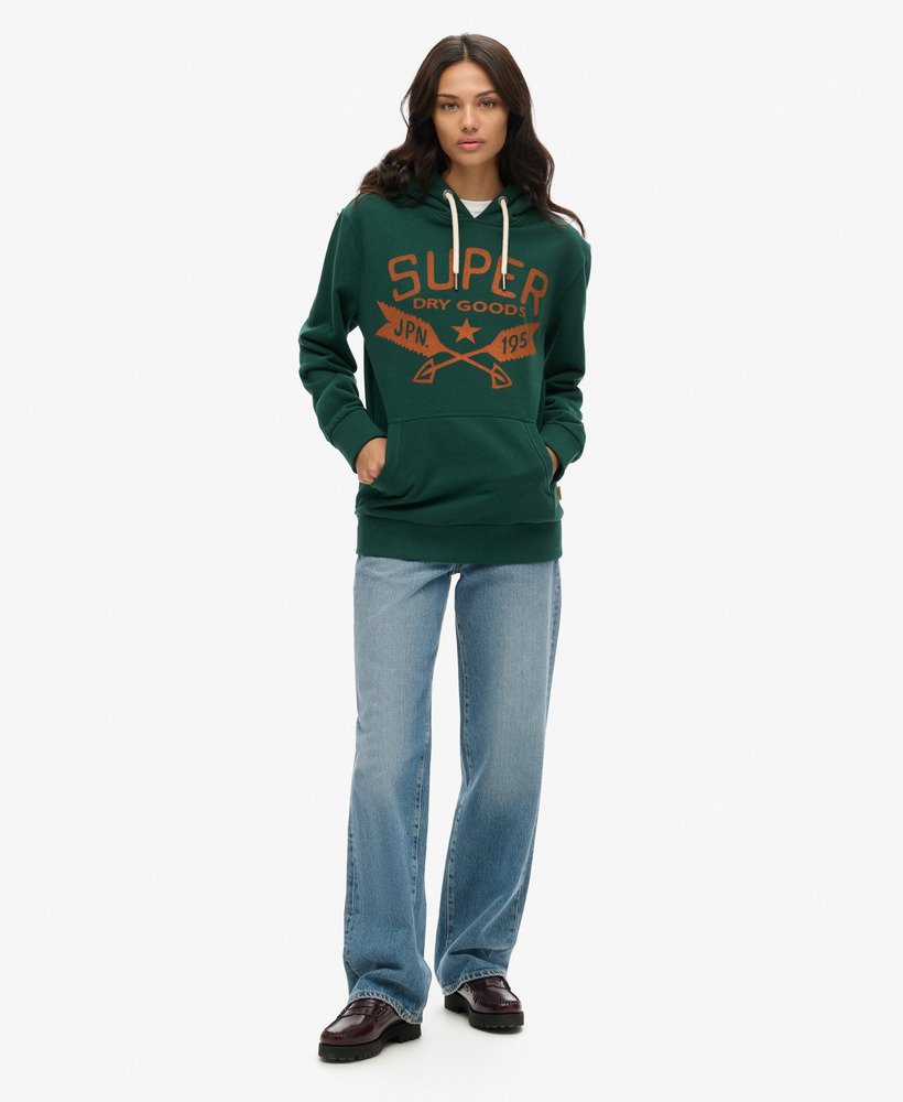 moletom oversized com capuz estampado para atividades ao ar livre na cor bengreen mescla.