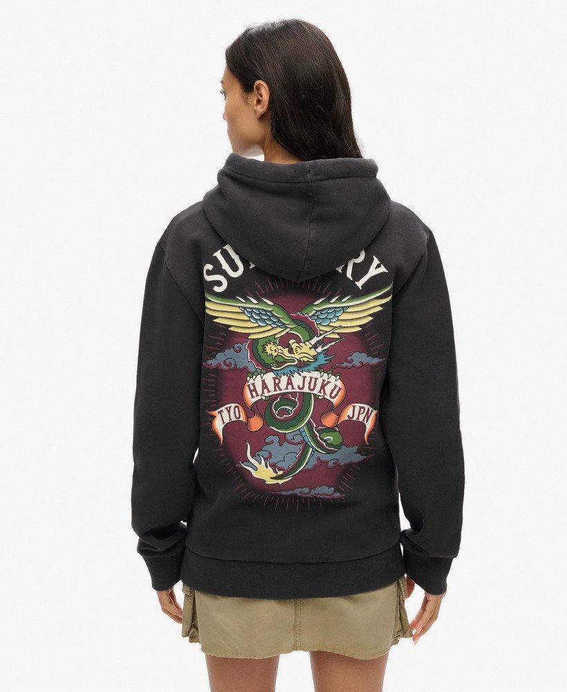 moletom oversized com estampa de tatuagem na cor preta.