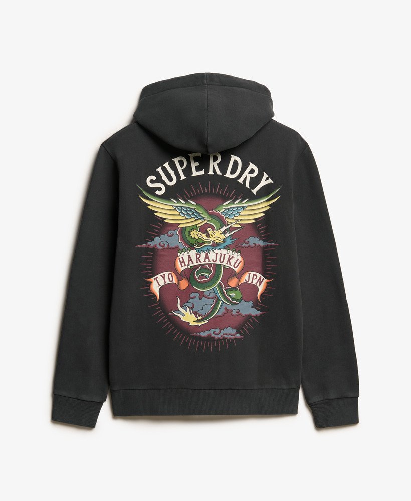 moletom oversized com estampa de tatuagem na cor preta.
