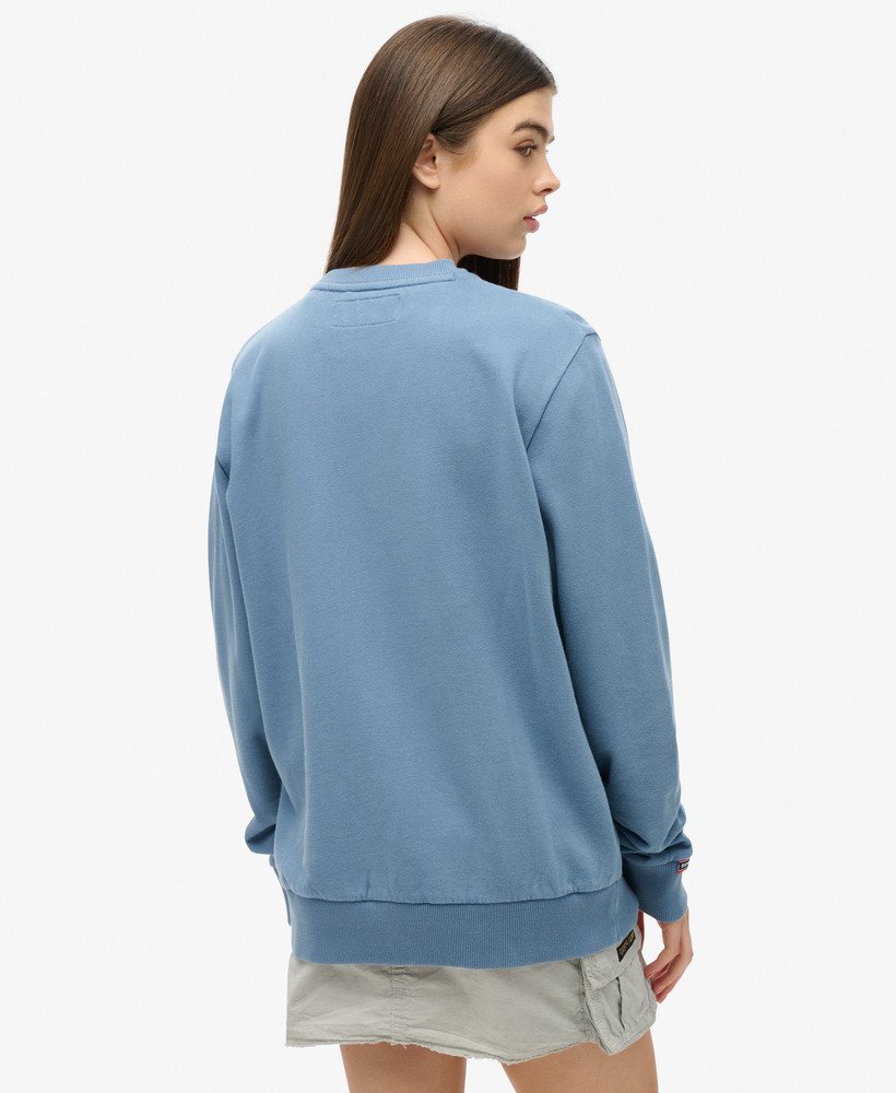moletom esportivo oversized com estampa na cor azul wedgewood