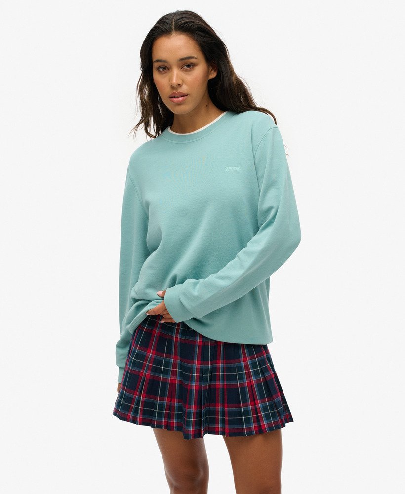 moletom clássico essencial oversized na cor azul camélia