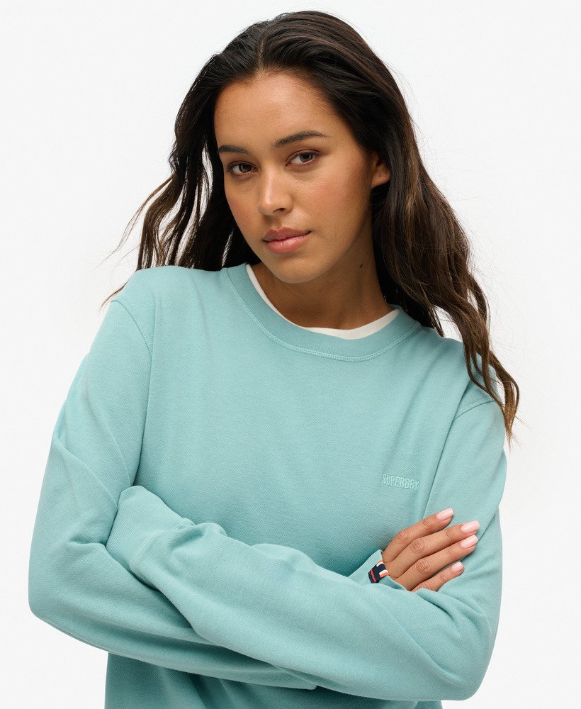 moletom clássico essencial oversized na cor azul camélia