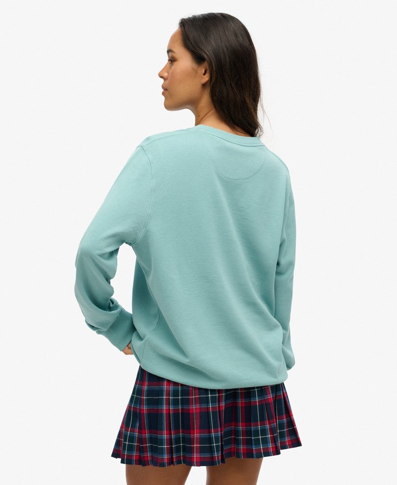 moletom clássico essencial oversized na cor azul camélia