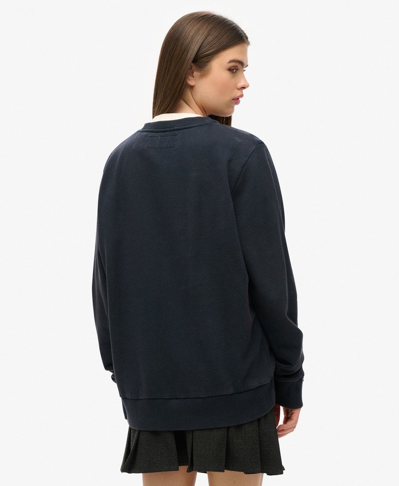 moletom esportivo oversized com estampa na cor azul marinho eclipse.