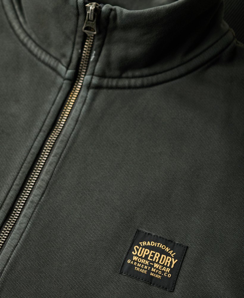jaqueta esportiva oversized com costura contrastante em preto lavado