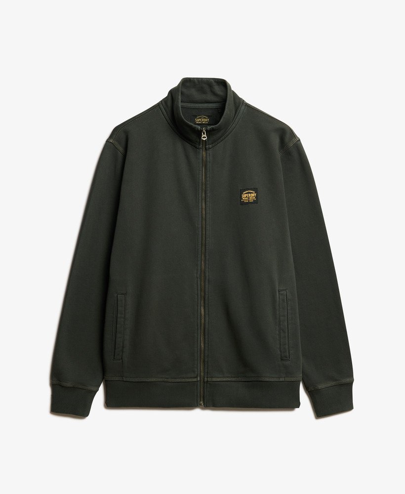 jaqueta esportiva oversized com costura contrastante em preto lavado